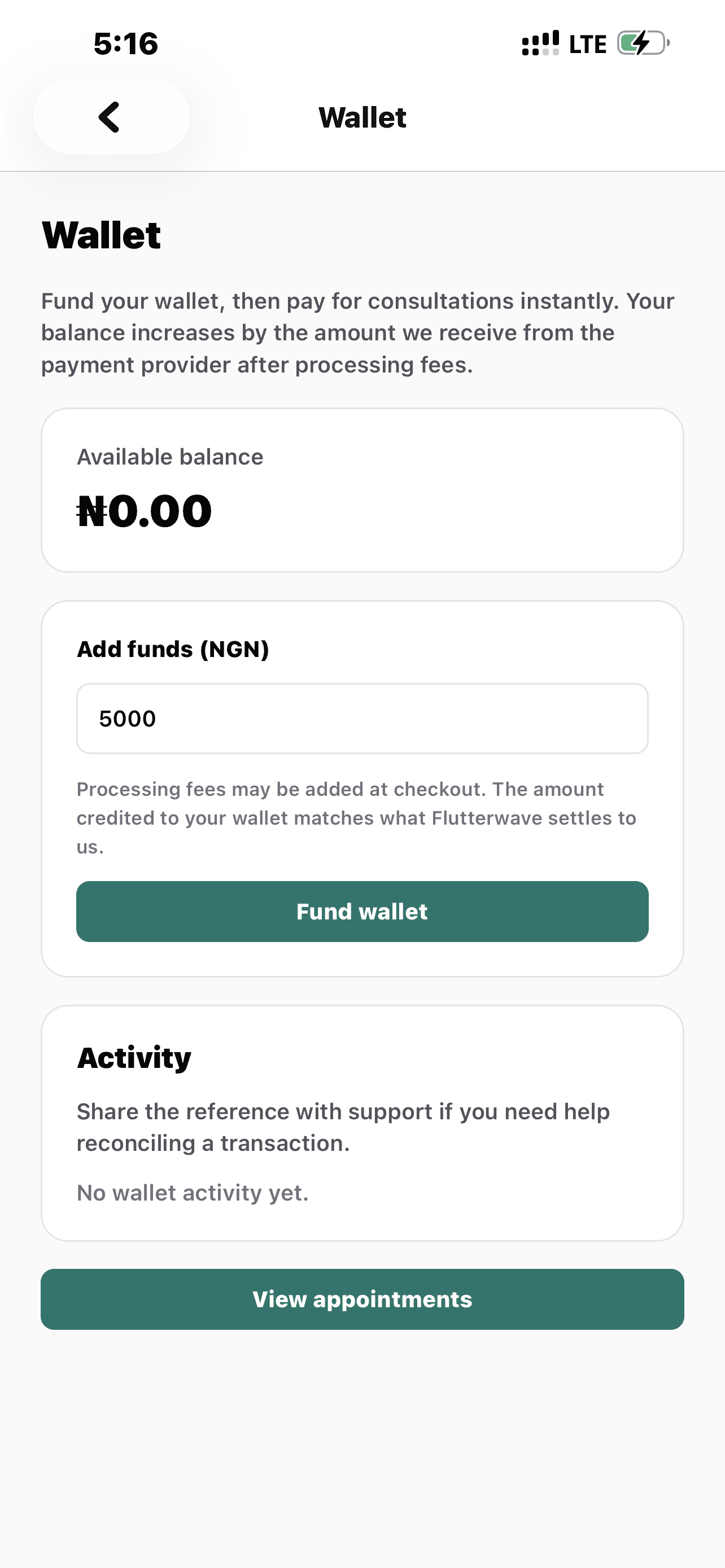 EnuraxHealth consultation scheduling screen