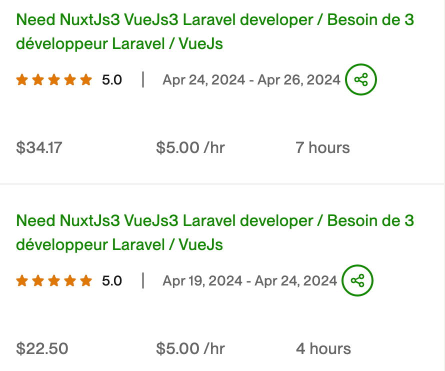 Upwork testimonial on a software engineering project